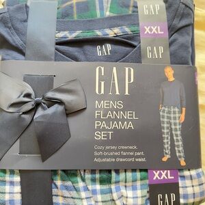 NWT GAP Men's Flannel Pajama Set - Navy and Green Plaid XXL